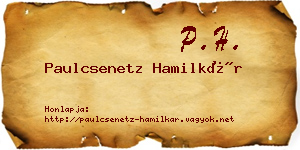 Paulcsenetz Hamilkár névjegykártya
